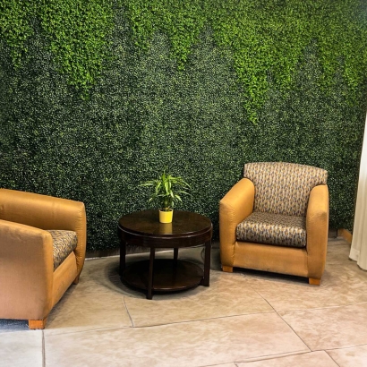 interior artificial ivy boxwood wall, indoor design