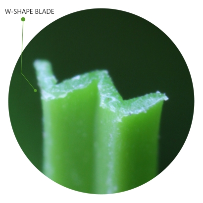 W-Shape Blade under microscope artificial grass blade fiber synthetic turf