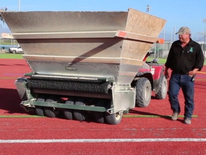 Sports complex red artificial grass