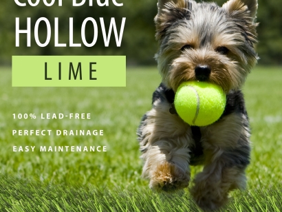 Cool Blue Hollow Lime Artificial Grass for Dogs