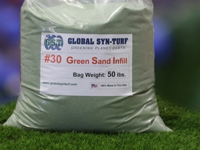 Green sand for pet turf infill