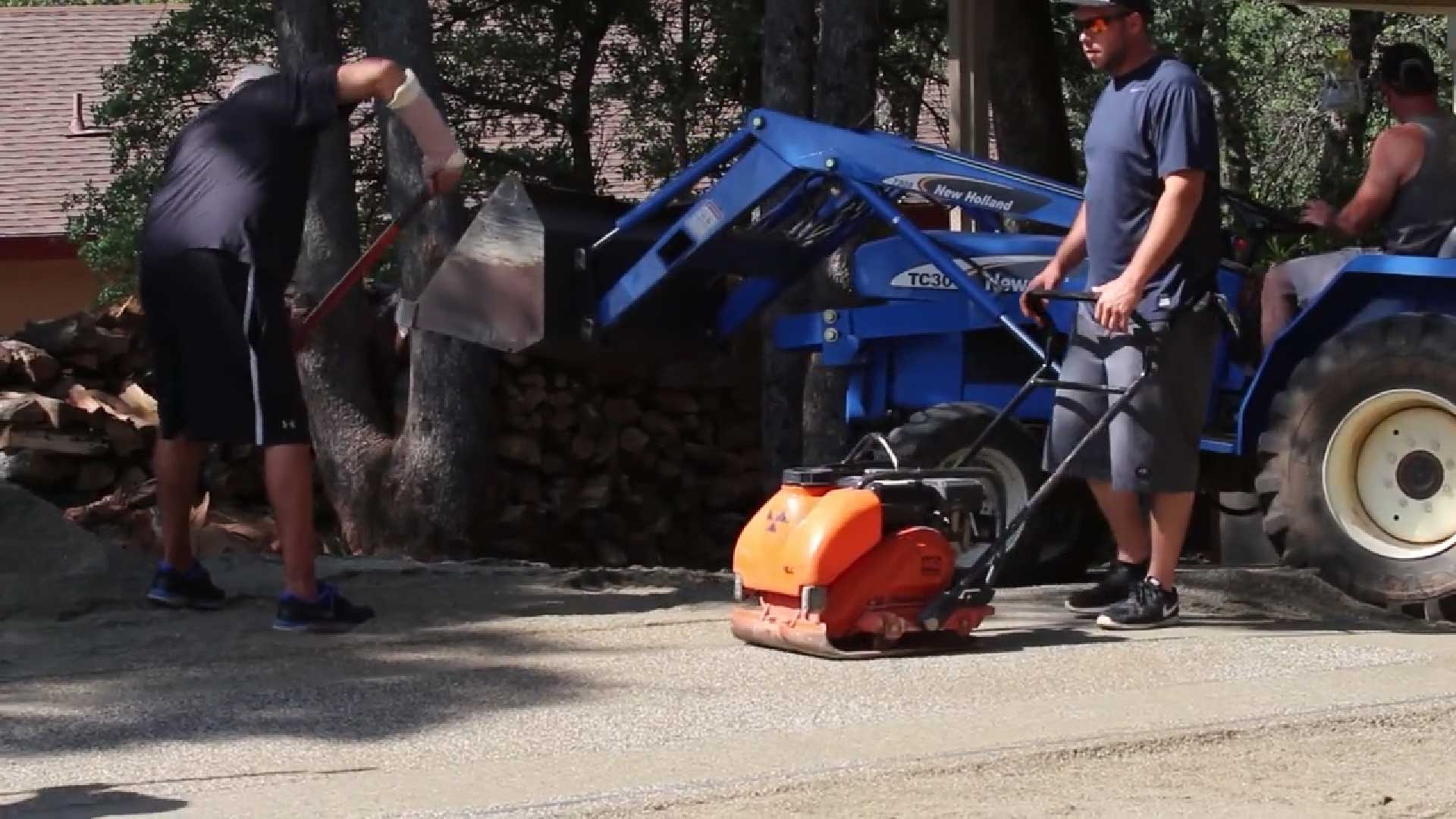 Plate Compactor - Preparing Artificial Turf Base